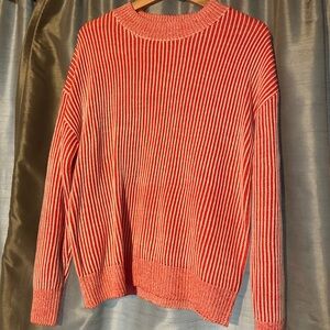 SHEIN Red and White Striped Sweater